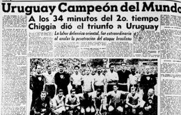  En la Copa de 1950 Uruguay se impuso a Brasil en la final por 2 a 1