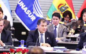 El presidente ecuatoriano remarcó que ahora los suramericanos “militamos en un verdadero consenso latinoamericano”, lejos del consenso de Washington 