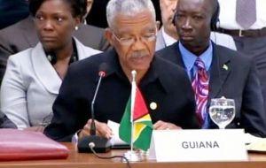 El presidente de Guyana Granger pidió el apoyo del bloque en el conflicto que su país mantiene con Venezuela por la región del Esequibo