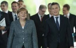 Merkel luego de reunirse con Macri mostró su satisfacción por el renovado interés que pone ahora el Mercosur en el acuerdo
