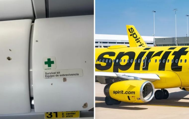 El avión Airbus A-320 de Spirit Airlines recibió varios disparos, según fuentes de la compañía en la República Dominicana