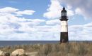 Al fondo el icónico Faro de Pembroke, próximo a la capital Stanley 