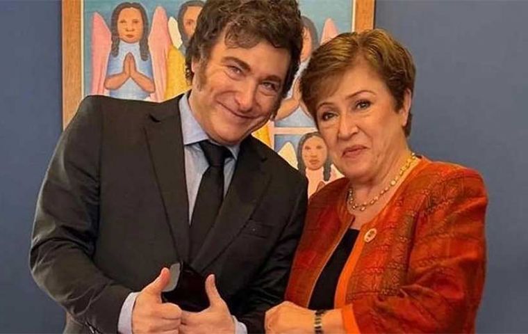 “Vamos muy bien”, publicó Milei en las redes sociales tras su encuentro con la Directora Gerente del FMI