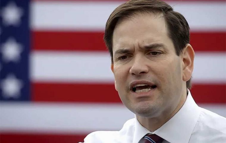 Rubio le dijo a Ali que el gobierno de Trump se opondría a los argumentos de Maduro “y sus compinches”