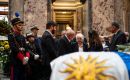 Lula se reunió pcon Topolansky, Orsi y Boric frente al féretro de Mujica. Foto: Comunicación Frente Amplio 