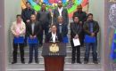 En una conferencia de prensa en la Casa Grande del Pueblo, Arce y cinco miembros del gabinete presentaron las medidas