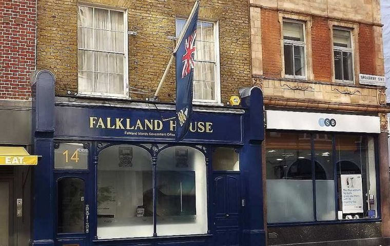 Las oficinas del gobierno de las Falklands en Londres