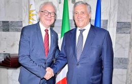 Durante su reunión con Lubetkin en Roma, Tajani subrayó “la prioridad de América Latina para la política exterior italiana”