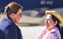 Castro (izq.) fue recibida por la ministra de Relaciones Exteriores Sosa
