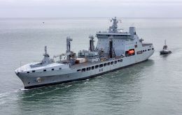 El RFA Tidespring está desplegado actualmente en el Indo-Pacífico como parte de la misión de ocho meses del Carrier Strike Group 25.