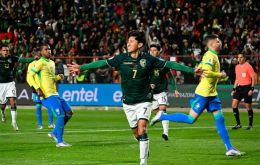 Miguel Terceros marcó el gol de la victoria de Bolivia en el minuto 46