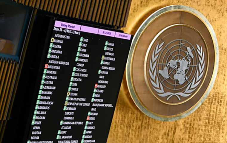 Buenos Aires se puso del lado de Israel en la cuestión palestina, pero condenó la presencia de Navitas en las Falkland