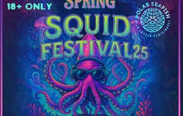El poster del Festival que se anunció por varios días en distintos locales comerciales de Stanley