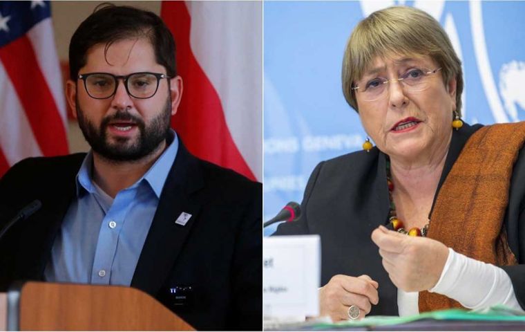 Boric describió a Bachelet como “una figura capaz de tender puentes”