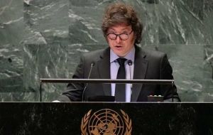 Presidente Javier Milei en su discurso ante la Asamblea e las Naciones Unidas 
