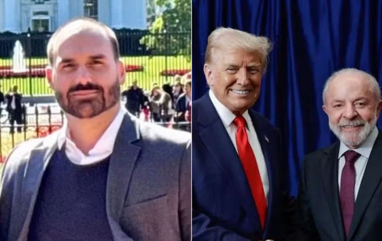 Eduardo Bolsonaro criticó a Lula por hablar de Venezuela con Trump y no del encarcelamiento de su padre