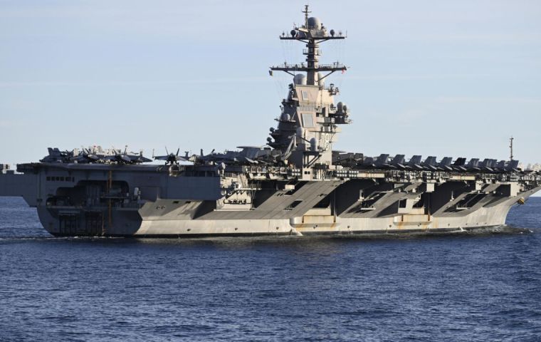 La presencia del USS Gerald Ford representa una suba de la apuesta por parte del Penatágono