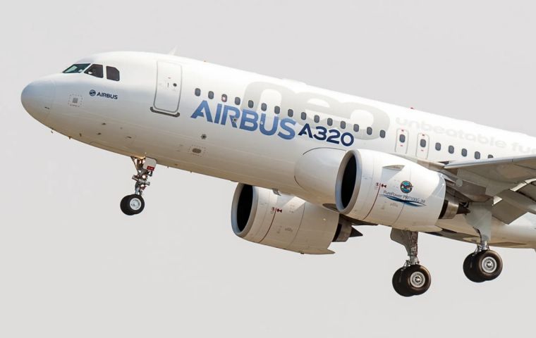 La intensa radiación solar puede dañar los controles de vuelo del modelo A320neo