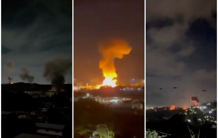 Im&aacute;genes desde diferentes &aacute;ngulos en Caracas de las explosiones y los helic&oacute;pteros sobrevolando la ciudad.