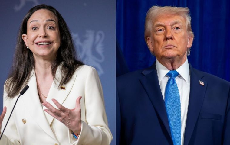 Machado planea transmitir a Trump la &ldquo;gratitud del pueblo venezolano por su apoyo inquebrantable a la democracia y la justicia&rdquo; y pedirle que &ldquo;abogue por la liberaci&oacute;n de todos los presos pol&iacute;ticos&rdquo;