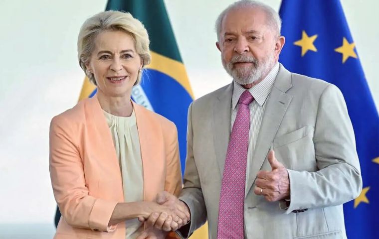 Von der Leyen destac&oacute; el compromiso de Lula con &ldquo;valores importantes para nosotros, como la democracia, el orden internacional con reglas y el respeto a las comunidades y a las naciones soberanas&rdquo;