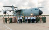 la FAU inform&oacute; que dos aviones de transporte Airbus A400M espa&ntilde;oles arribaron a la Brigada A&eacute;rea I (Carrasco) trasladando seis helic&oacute;pteros Eurocopter EC-120B &ldquo;Colibr&iacute;&rdquo; 