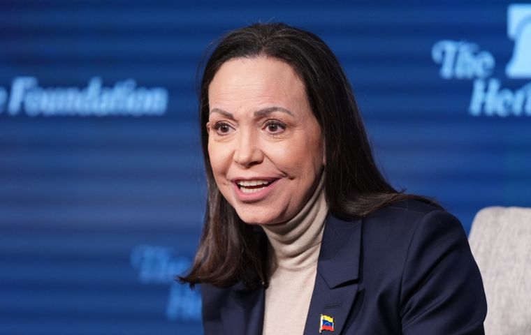 Adem&aacute;s de asistir al cambio de mando, Machado convoc&oacute; para el jueves por la tarde a un encuentro con la comunidad venezolana en Paseo Bulnes, en el centro de Santiago