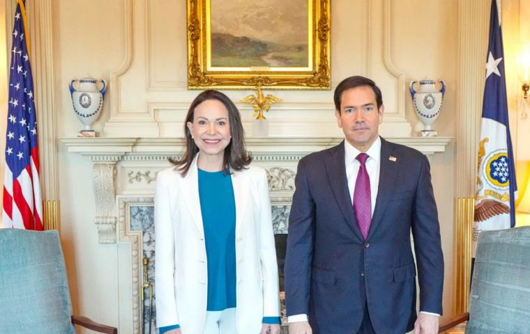 Excelente reuni&oacute;n con el secretario de Estado, Marco Rubio. Gracias por su compromiso con la democracia, la libertad y el bienestar de los venezolanos, escribi&oacute; Machado en su cuenta de Instagram