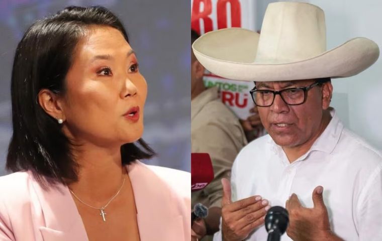 Con el 95,89% de las actas procesadas, Fujimori lidera con el 17,06% de los votos v&aacute;lidos, S&aacute;nchez ocupa el segundo lugar con el 12,05% y L&oacute;pez Aliaga se mantiene en tercero con el 11,89%