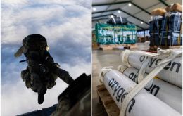 Se realiz&oacute; el lanzamiento a&eacute;reo de 3,3 toneladas de equipamiento m&eacute;dico en tres tandas, incluidas botellas de ox&iacute;geno, cuyas reservas en la isla hab&iacute;an alcanzado un nivel cr&iacute;tico