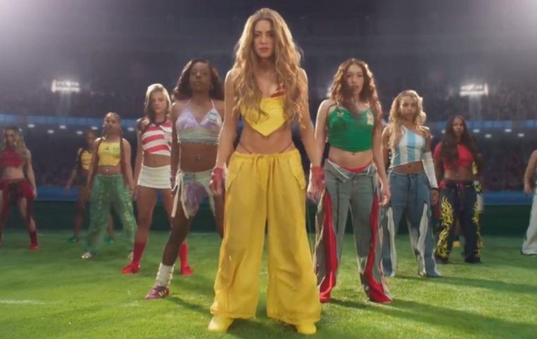 Para Shakira ser&aacute; su cuarta participaci&oacute;n en un Mundial, tras Hips Don't Lie en 2006, Waka Waka en 2010 &mdash;la canci&oacute;n oficial de aquella edici&oacute;n sudafricana&mdash; y La La La en 2014