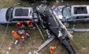 El choque ocurrió alrededor de las nueve de la mañana. Uno de los helicópteros cayó sobre la Avenida das Américas y el otro impactó en un depósito de vehículos eléctricos