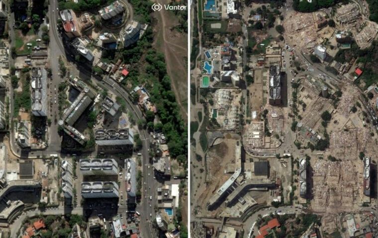 Las im&aacute;genes satelitales que se han ido difundiendo confirman un reguero de edificios derruidos a lo largo de la costa, la zona m&aacute;s poblada y la m&aacute;s golpeada