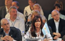 La Presidenta Cristina Fernández agradece a sus pares el apoyo conseguido
