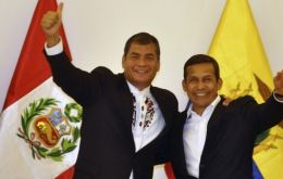 “Tras tantos años de conflictos, gabinetes binacionales”, subrayó Correa en el encuentro con Humala 