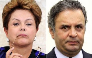 La presidenta Rousseff y el Senador Neves, casi con seguridad los protagonistas de la lucha electoral de este año 
