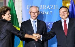 La presidenta de Brasil participó de una cumbre con Van Rompuy y Barroso