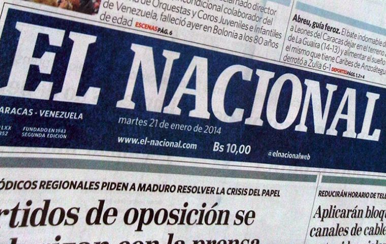 El Nacional, uno de los mayores diarios de Venezuela tiene stock de papel hasta el primero de mayo y no ha recibido un gramo desde mayo 2013