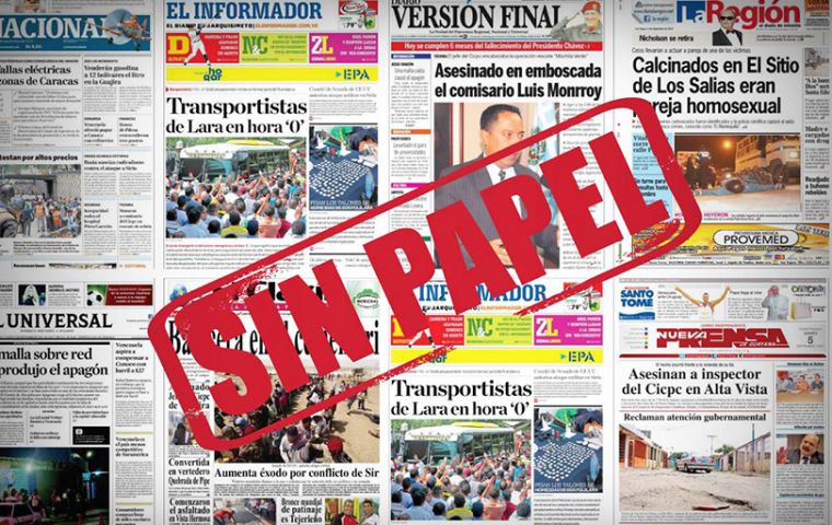 La continuidad de los diarios El Universal, El Nacional y El Impulso amenazada por la falta de papel prensa