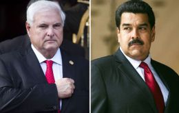 Las relaciones se interrumpieron en marzo pasado tras un altercado entre Maduro y el ex presidente panameño Martinelli (I) 