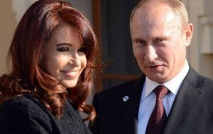 Cristina Fernández y Putin han coincidido en varios asuntos de política exterior como Crimea y Ucrania 