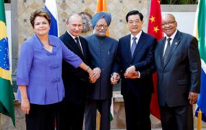 Los cinco líderes de Brasil, Rusia, India, China y Sud Africa se reúnen esta semana en Fortaleza