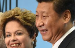 La presidenta Rousseff con su homólogo chino Xi Jiping