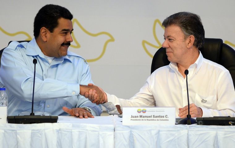 Los presidentes de Venezuela y Colombia ratifican las buenas relaciones