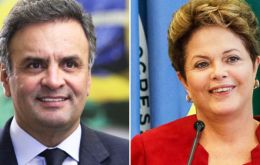 Según el sondeo Neves está adelante con 51% de votos válidos y solo dos puntos por encima de Dilma, pero el margen de error es de dos puntos porcentuales