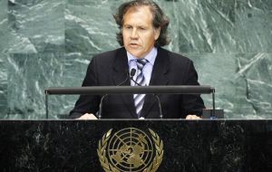 Almagro este mes estará en Naciones Unidas con la presidenta chilena Bachelet y el 22 en la asunción del presidente Evo Morales en Bolivia 