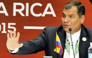 Correa alegó que EE.UU. con el antecedente muy bien podría entonces invitar a Gran Bretaña para que en la cumbre hable de la soberanía sobre las Malvinas