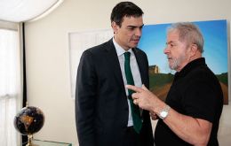 Pedro Sánchez estuvo en Sao Paulo donde se reunió con Lula da Silva