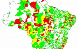  La región noreste, de las más pobres, concentra el mayor número de municipios en riesgo (171), seguido por el sudeste (54), donde se ubican los estados más ricos