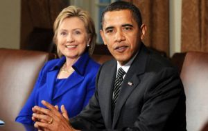 “Ella fue una candidata formidable en 2008. Me ha dado todo el apoyo en la elección. Fue una gran secretaria de Estado. Es mi amiga”, dijo Obama 